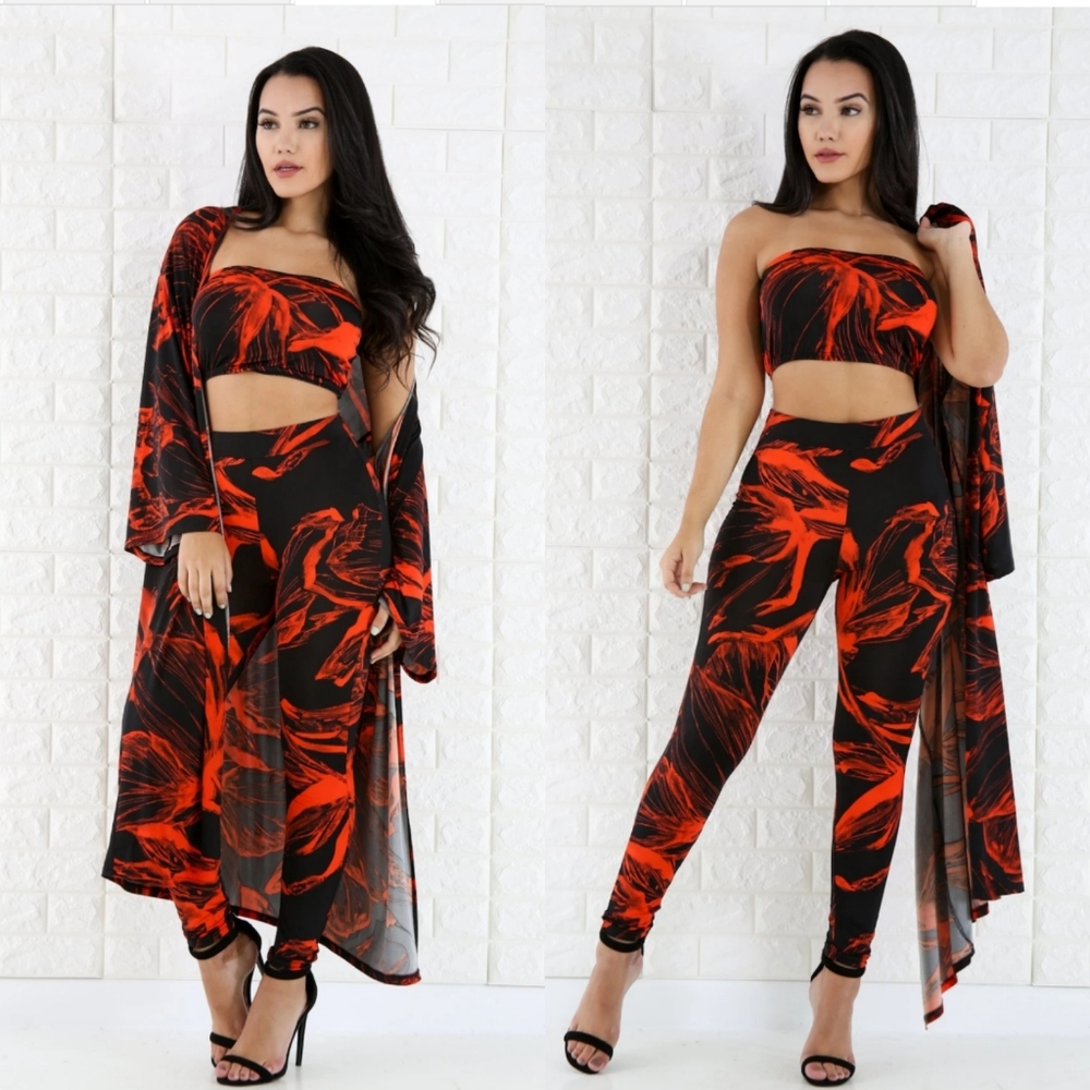 3pc Long Cardigan Legging Set